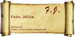 Fein Júlia névjegykártya